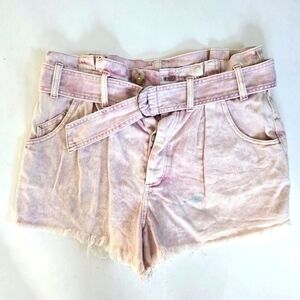 We The Free People See You Sometime pink wash Denim cutoff Shorts sz M